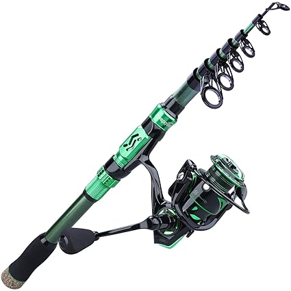 Sougayilang Telescopic Fishing Rod - 24 Ton Carbon Fiber,CNC Machined Reel Seat, Comfortable EVA Handle, Travel Fishing Rod for Bass Trout Fishing (Dark Coffee Fishing Rod