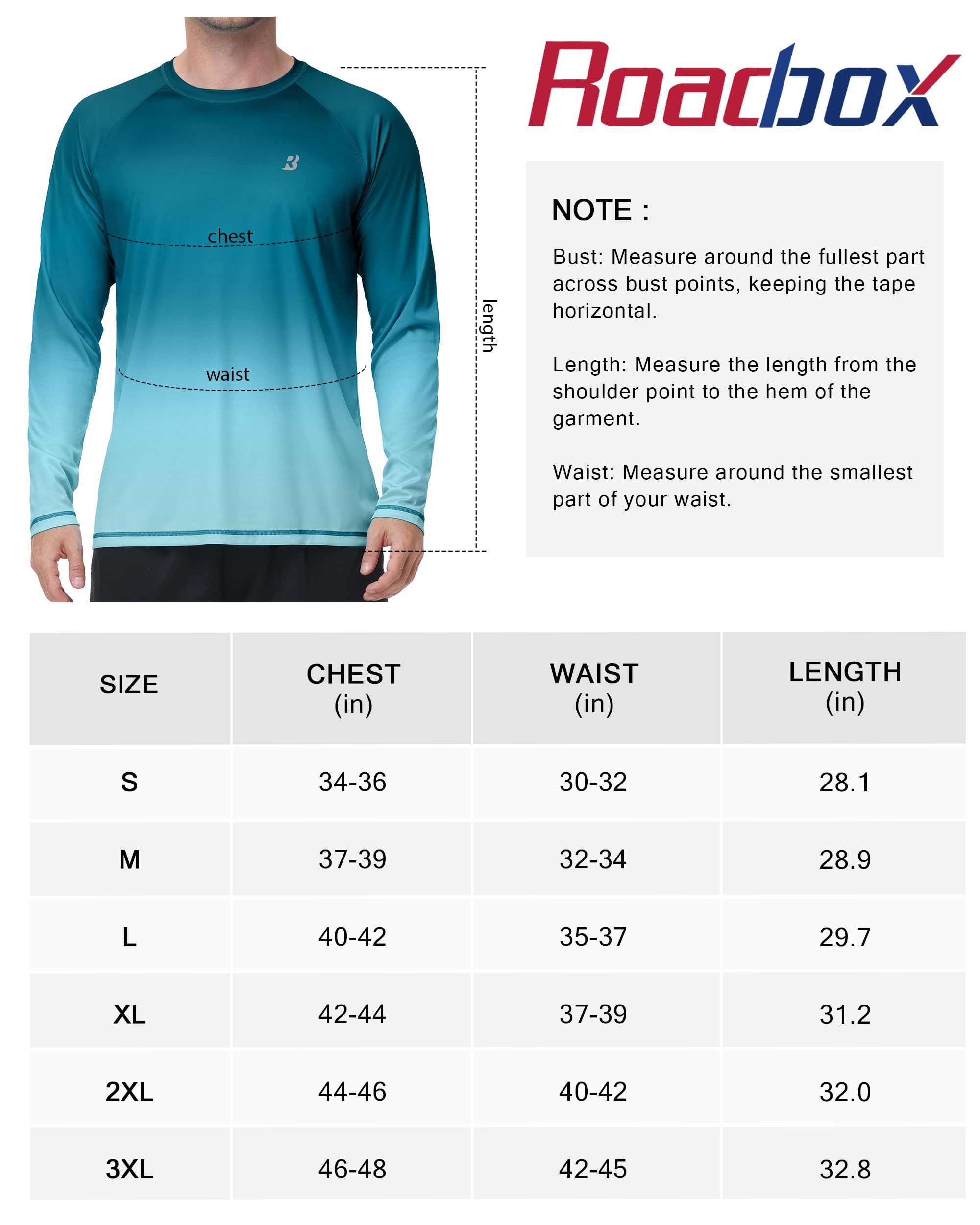 Roadbox Men's UPF 50+ Sun Protection Shirt Long Sleeve, Quick Dry Breathable Rash Guard for Swimming Fishing, Hiking & Running - Image 7