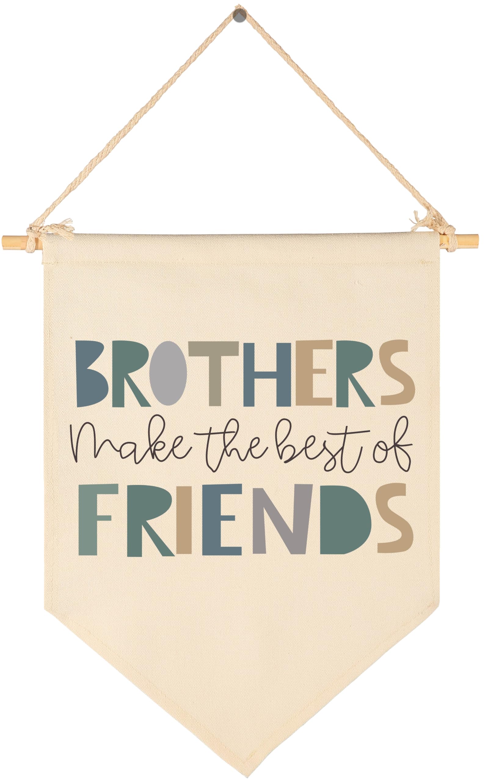 Flag Wall Decor Gift for Baby Boys Girls Kids-Canvas Pennant Banner Pennant Wall Decor Gift for Nursery Baby Room Playroom Homeschool Bedroom-Brothers Make The Best Friends