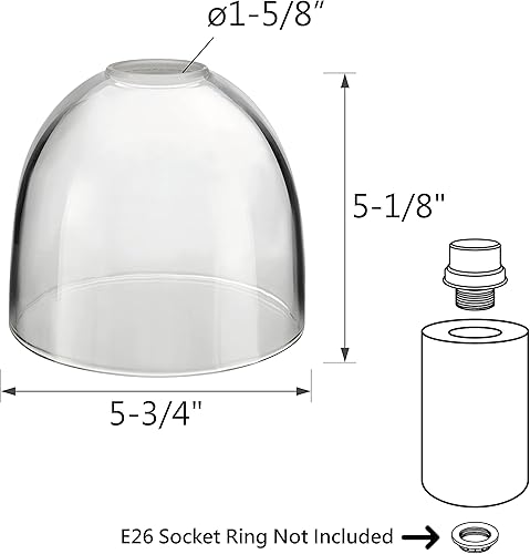 Miniatura 3 de Aspen Creative 23623-60-3, pantalla de cristal transparente para iluminación  luz de tocador  luz de pared, tamaño 5-34 pulgadas de profundidad x