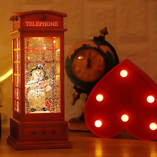 Miniatura 72 de Globo de nieve de Navidad, linterna de Navidad para decoración de habitación en interiores, linterna de agua brillante alimentada por USB/pilas,