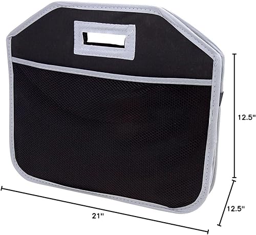 Miniatura 5 de USA CASH AND CARRY - Organizador de maletero plano plegable 2 en 1, juego de 2 piezas para coche, SUV, camión, color negro PrimeTrendz