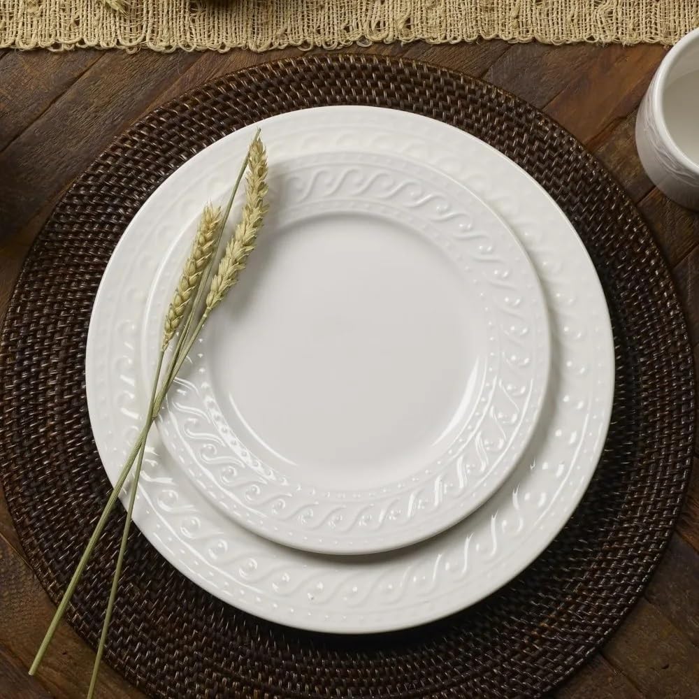 Dinner Plates Set 32 Piece Plate Set Kitchen Tableware Dish Ceramic Dishes To Eat Sets Food Dining Bar Home