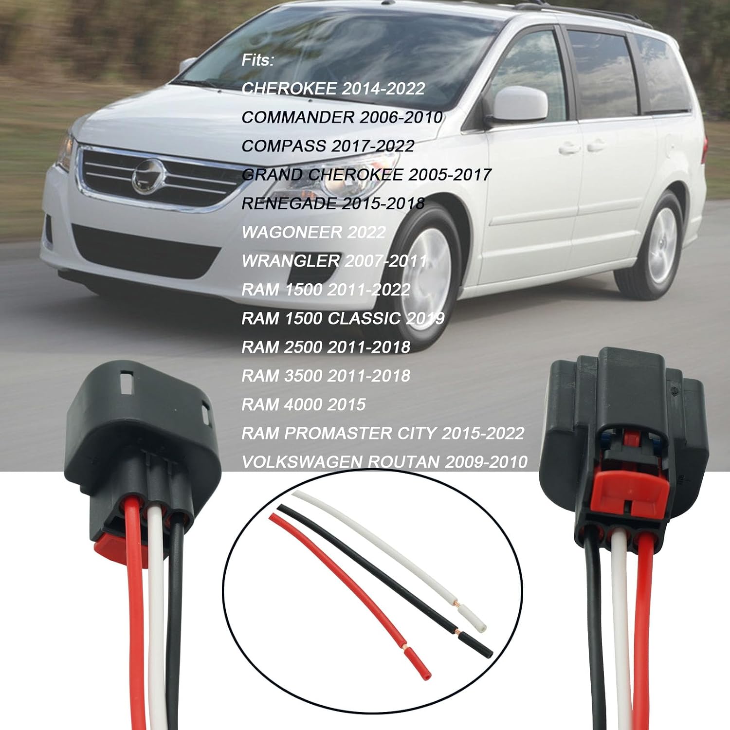 3 Wires Manifold Absolute Pressure MAP Sensor Wiring Harness Connector Pigtail Plug Fit for Chrysler Dodge Ram Cherokee Challenger Replaced OE# 5033310AC 5149091AA 68199324AA