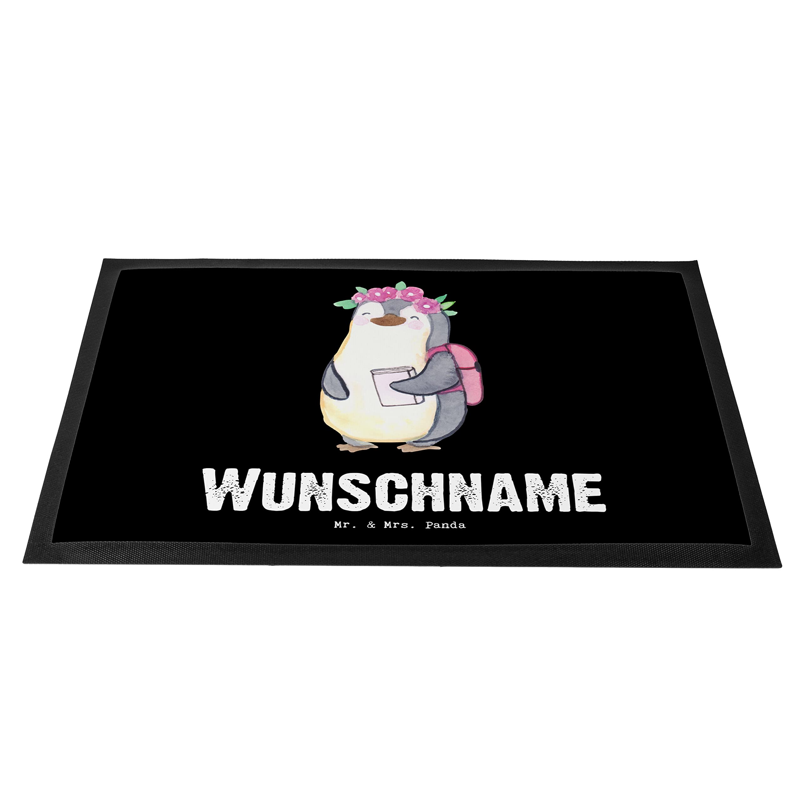 Mr. & Mrs. Panda Fussmatte personalisiert Pinguin Beste Tochter der Welt 40 x 60 cm - Personalisierte Geschenke, Kinder, Familie, Geschenkidee, Schmutzfangmatte, Dankeschön, Fußmatte personalisierbar