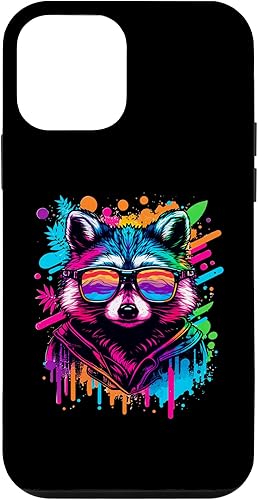 Miniatura 16 de Rainbow Raccoon Sunglasses Vaporwave Synthwave Retrowave Case for iPhone 17 Pro