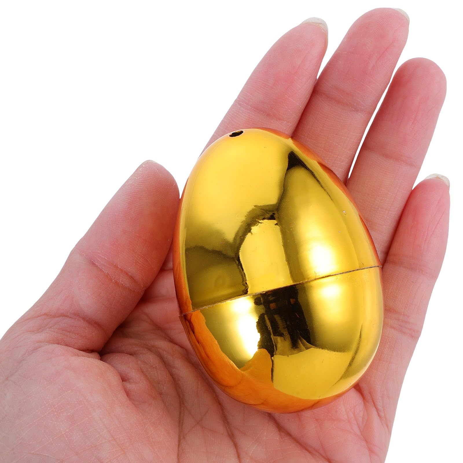 STOBAZA Befüllbare Ostereier, 6 cm Große Goldene Ostereier mit Scharnier, Leere Plastik- für Die Ostereiersuche, Als Füllung für Osternester, Leckereien, Gastgeschenke Oder Preise für Die Schule,