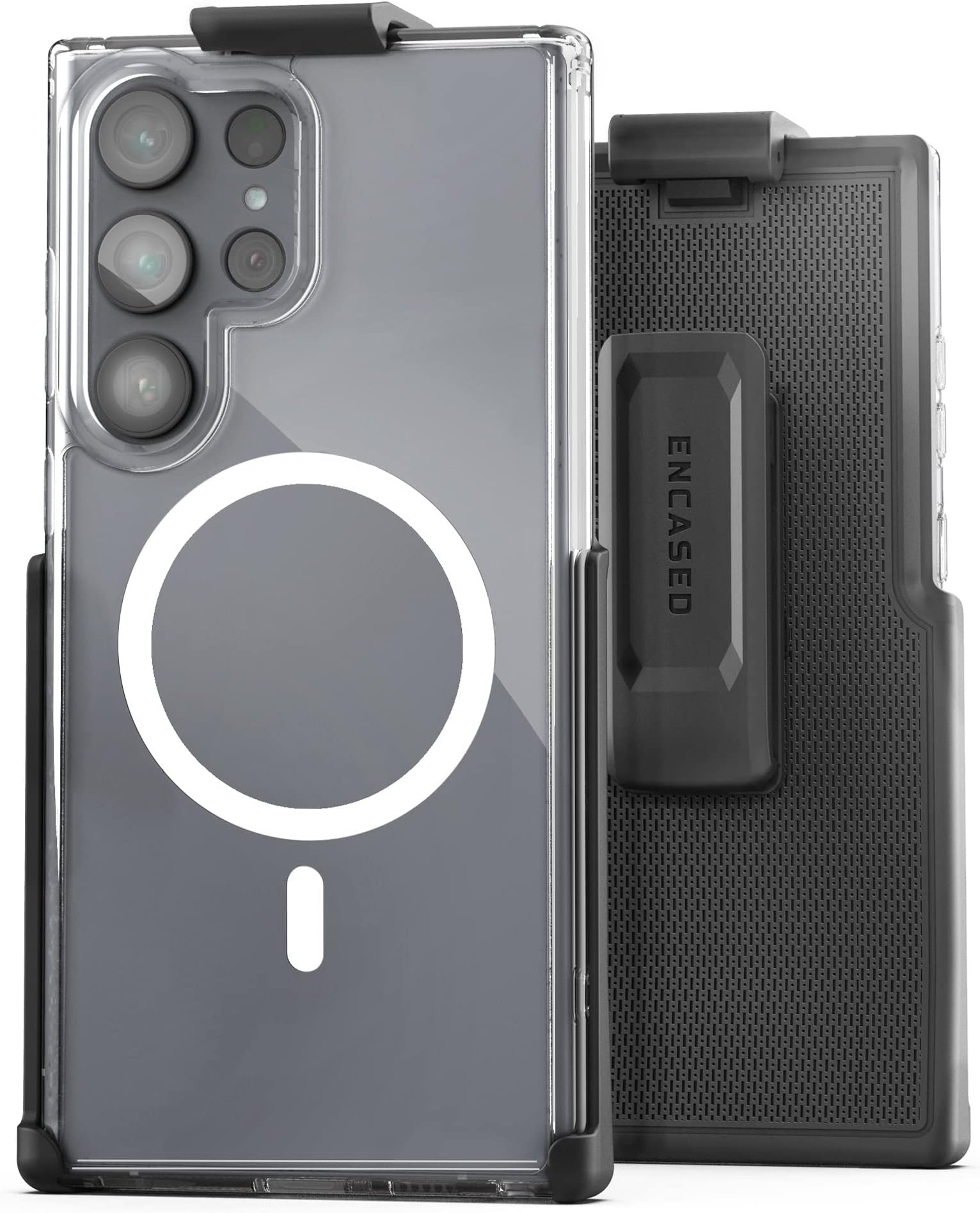 Magnetic Belt Case Set Designed for Samsung Galaxy S23 Ultra with Holster Clip - Compatible with MagSafe (Clear) (Magsafe Clear)