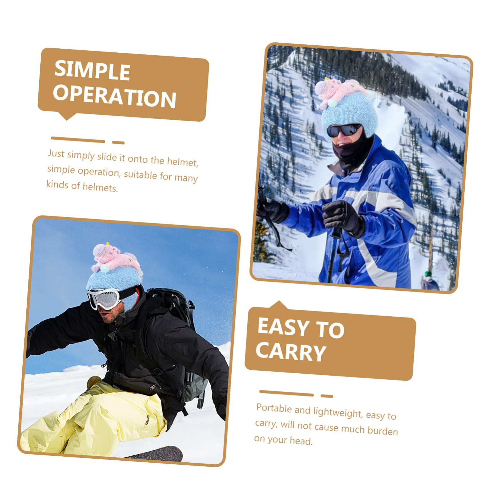 Toyvian Couvre Helmets de Ski Cartoon Élastique Décoratif Protection pour Casque Hiver Accessoires de Ski Extérieur Convient Aux Casques