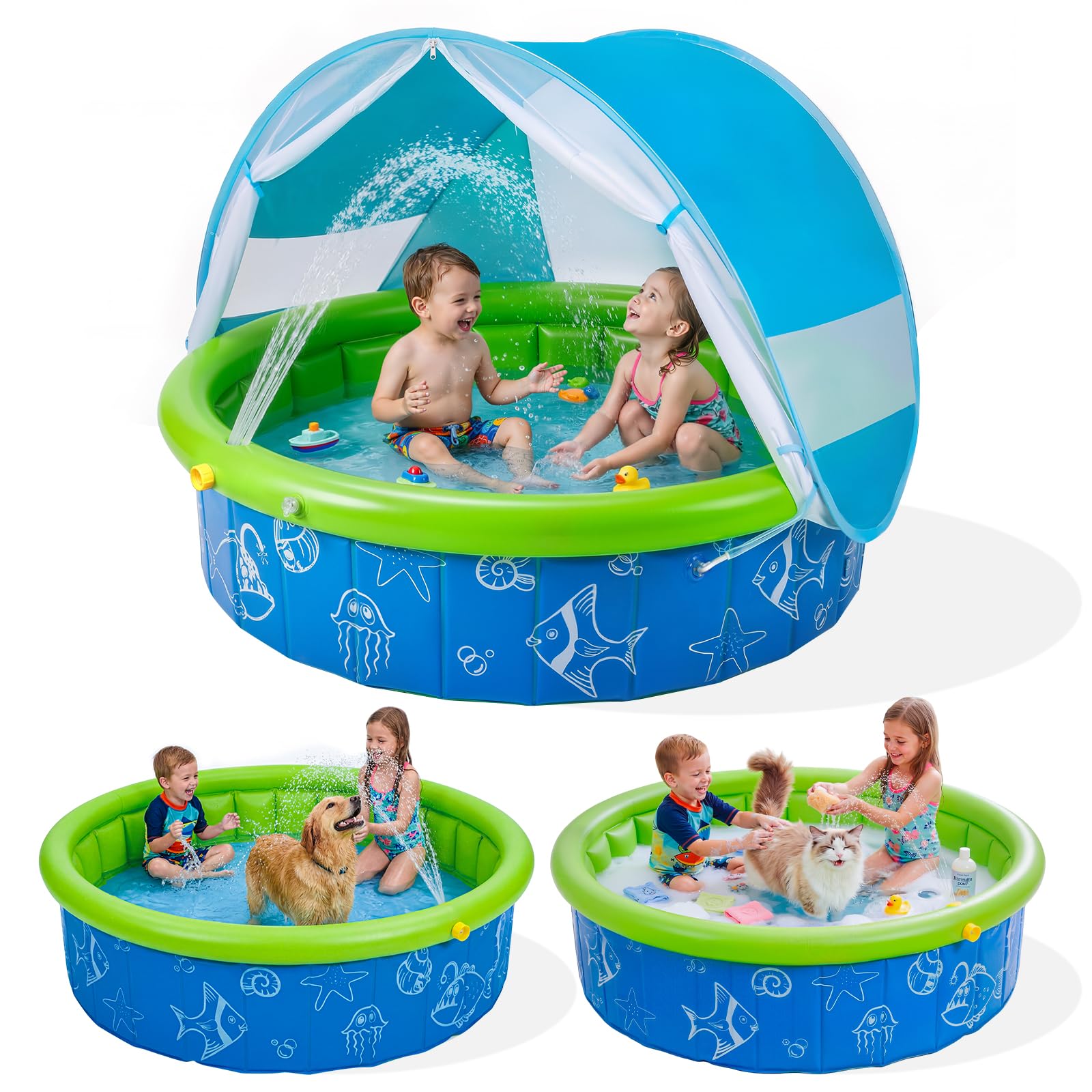 67% Off PEEMARIO Foldable Kids Pool with Canopy