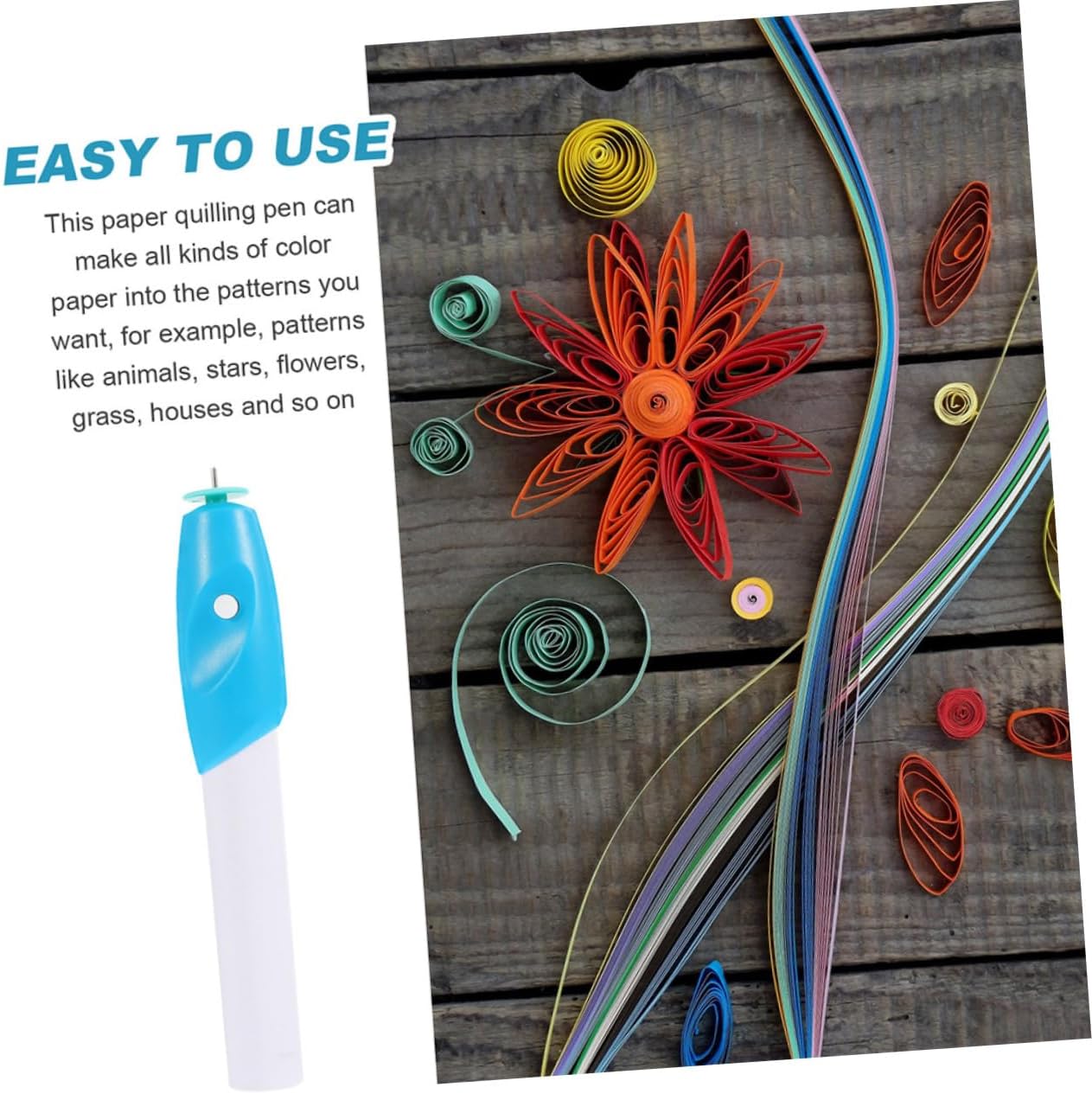 Anneome 2pcs Portable Paper Quilling Pen Electric Quilling Tool Edges Smooth Surface for DIY