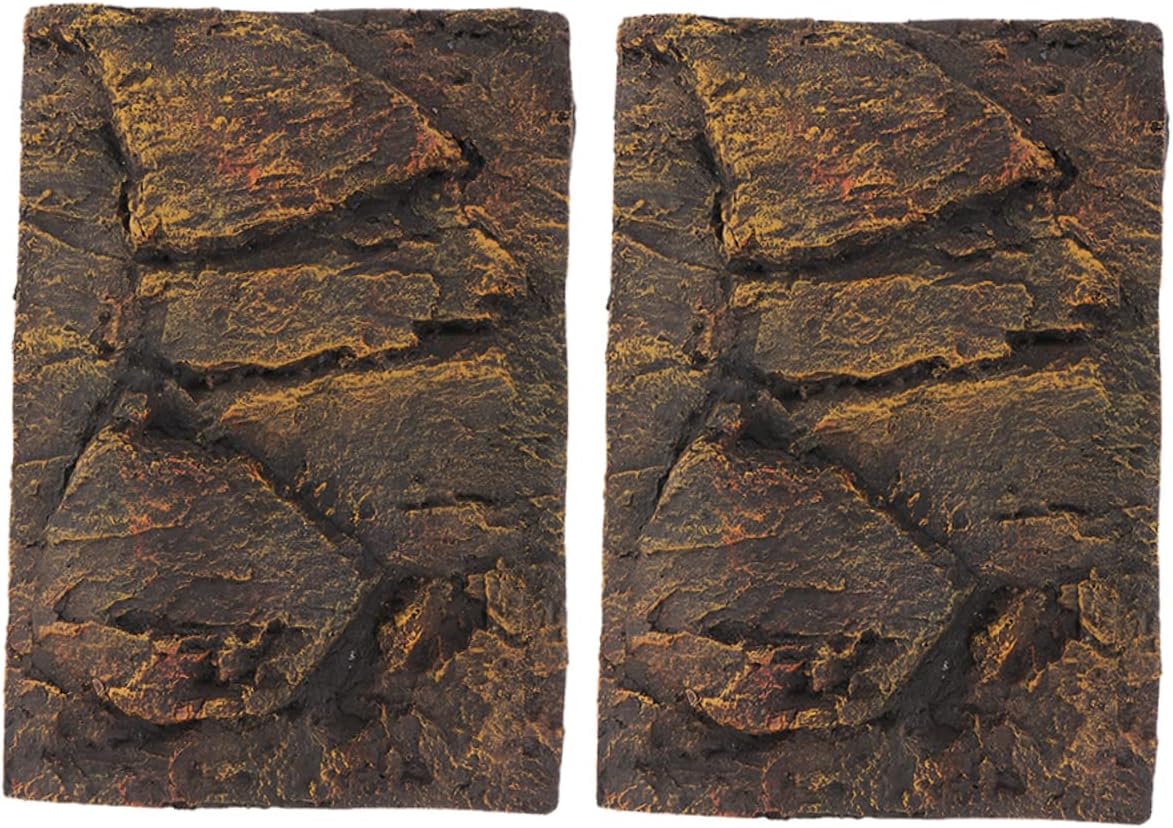 BESPORTBLE 2pcs Lizard Tank Aquarium Decor Aquarium Background Turtle Tank Decorative Panel Reptile Habitat Decorative Boards