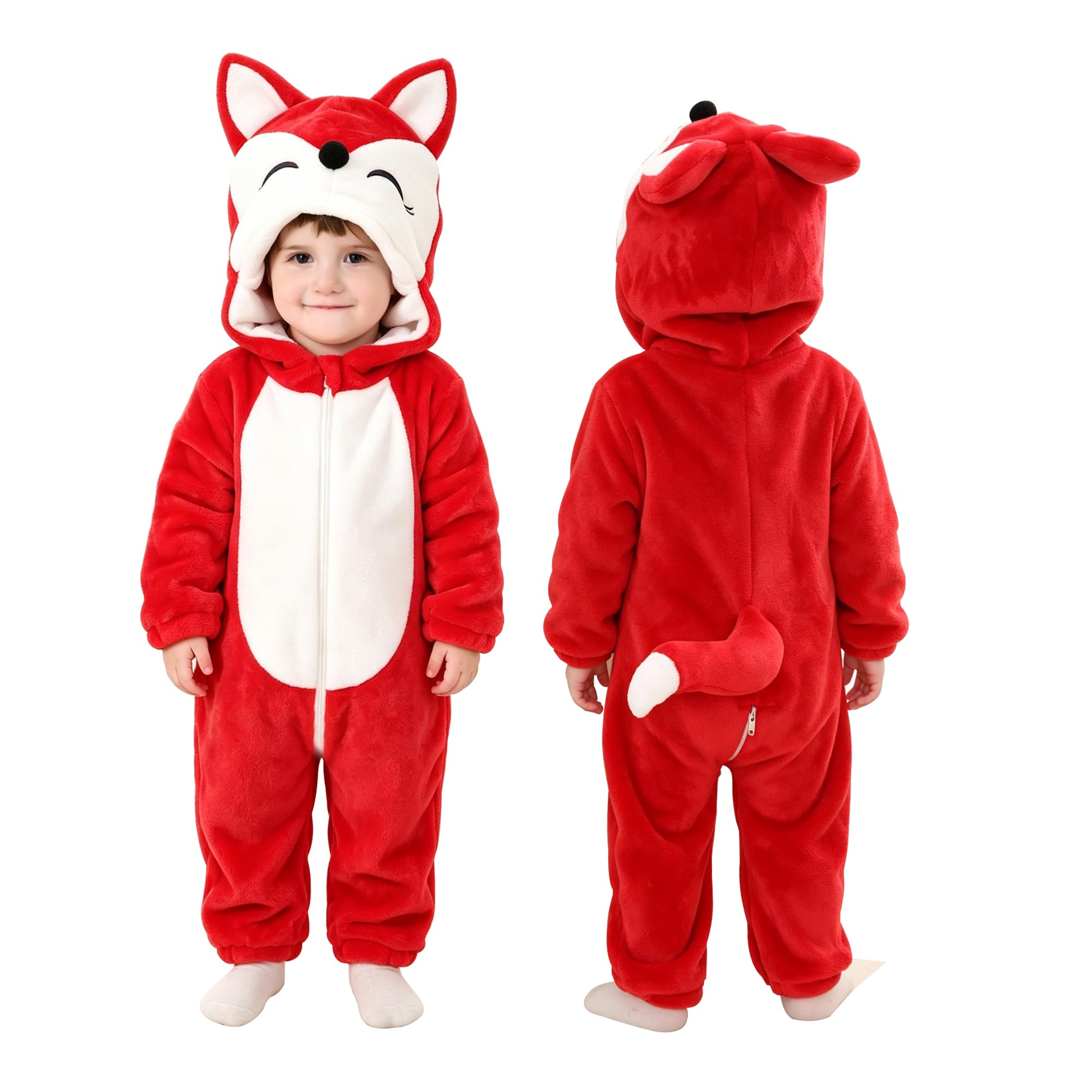 Dziecko Unisex kombinezon z kapturem zwierzę kombinezon kombinezon na Halloween kostium miękki kombinezon do spania dla chłopców i dziewcząt