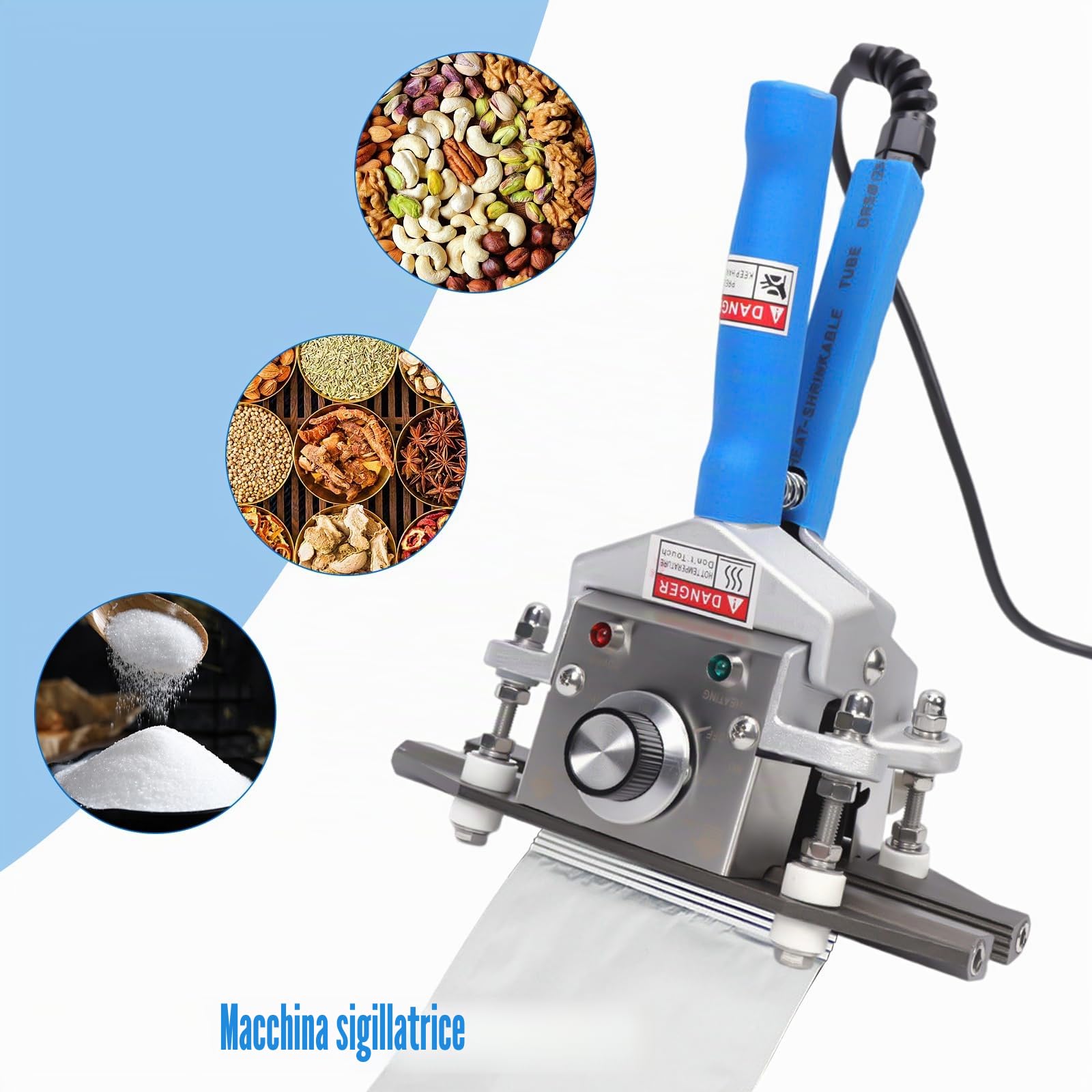 Sigillatrice a caldo professionale a mano | Sigillatore portatile per sacchetti alimentari per uso domestico e commerciale | Ideale per supermercati, caffetterie e negozi | Controllo automatico della