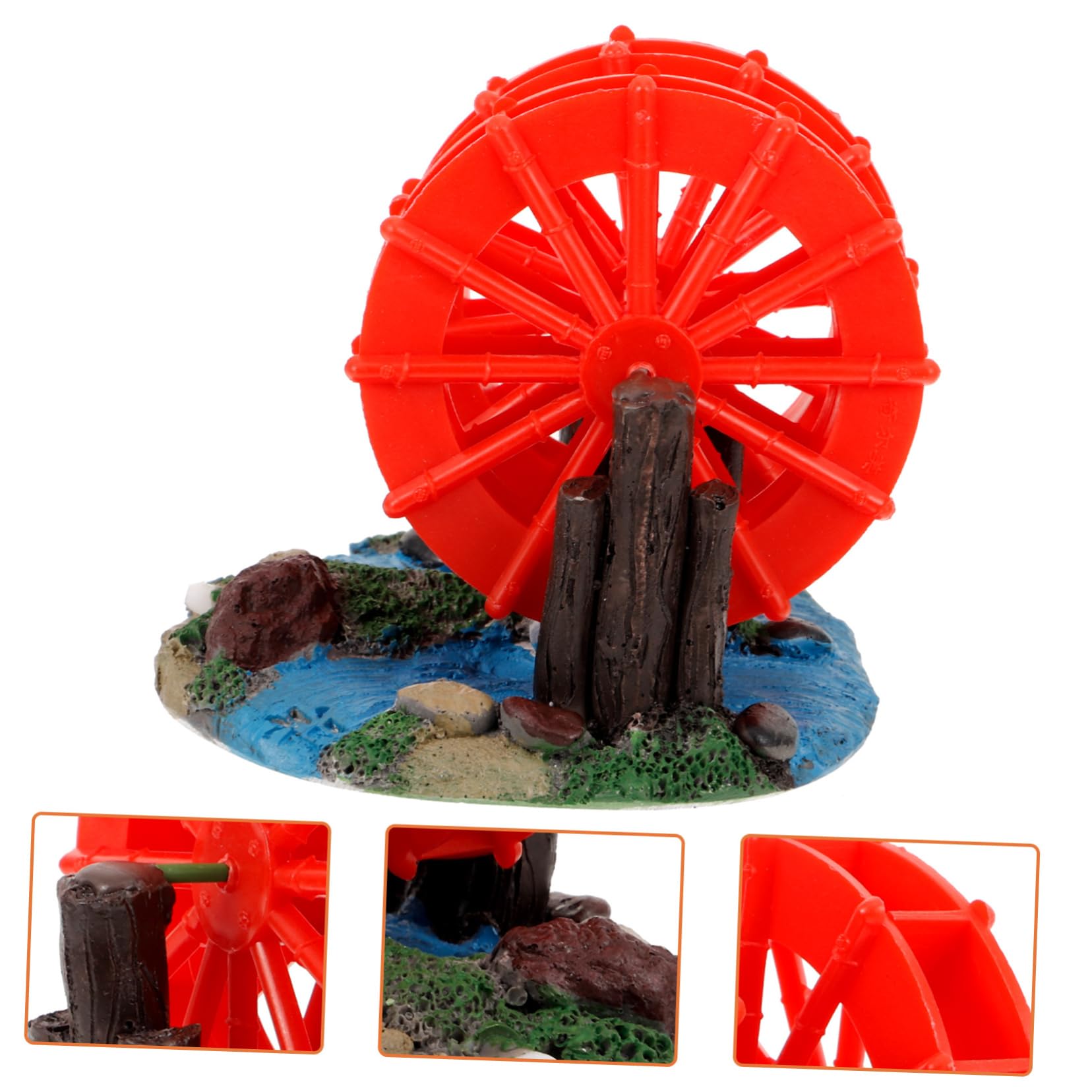 Toddmomy 3pièces Décoration De Paysage pour Aquarium Roue à Eau Artificielle avec Moulin Accessoire pour Réservoir De Poissons Et Crevettes Design Compact Et