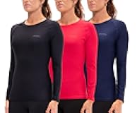 3 Pack Women's Compression Shirt Dry Fit Long Sleeve Running Athletic T-Shirt Workout Tops