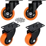 YOOGAA 4" Swivel Caster Wheels Heavy Duty Casters No Noise 360 Degree RotationTotal Capacity 1200lbs (Set of 4 Without Brake)