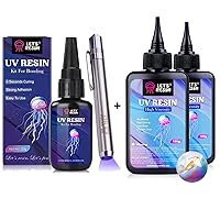 Vista 1 de Paquete de linterna UV y kit de resina UV gruesa transparente de alta viscosidad de 7.05 oz