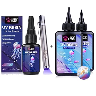 Bundle Set of UV Flashlight and 200g High Viscosity Crystal Clear Thick UV Resin Kit