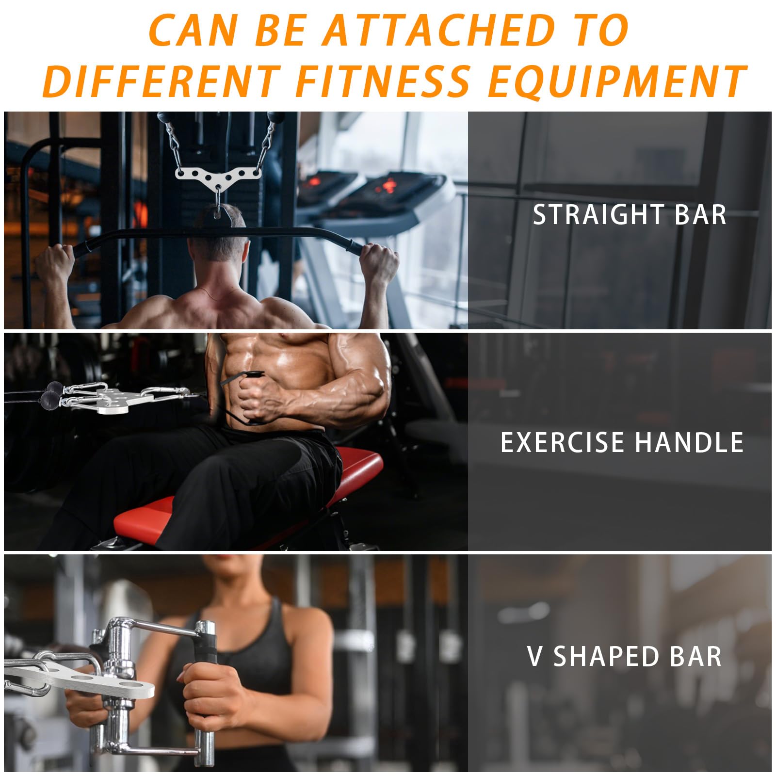 J Bryant Piastra adattatore da doppia a singola puleggia in acciaio inossidabile – Connettore per macchina da palestra con cavi con 3 moschettoni per lat pulldown, tricipiti, bicipiti e allenamento