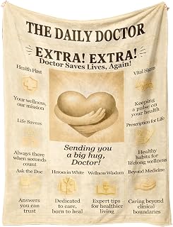 Doctor Appreciation Blanket - Soft Flannel Throw Blanket 60x50, Thoughtful Thank You Gift for Doctors, Physicians, Retirement Gifts, Healthcare Workers, Medical Professionals Gift Idea
