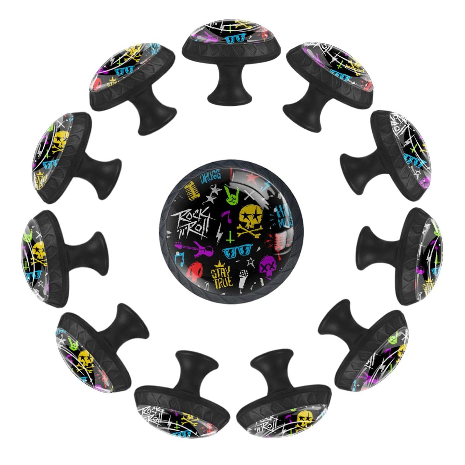 Boutons de tiroir têtes de mort Rock design rond 35 mm pour personnalisation de mobilier