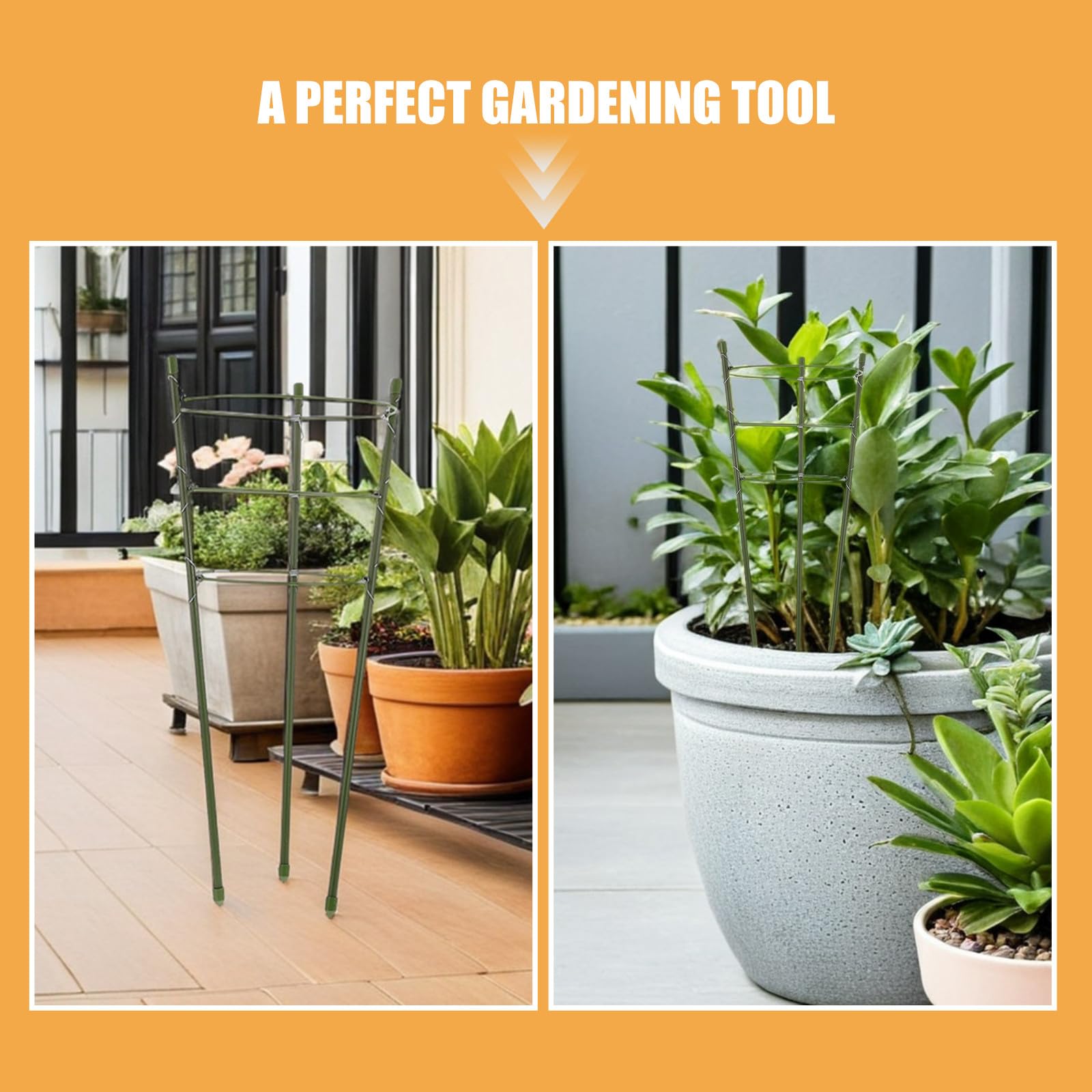 Gatuida Lot de 6 Tuteurs à tomates - Cage de Support Ronde en Plastique pour Plantes grimpantes d'intérieur et d'extérieur - Structure Robuste pour Plantes grimpantes, idéale pour Le
