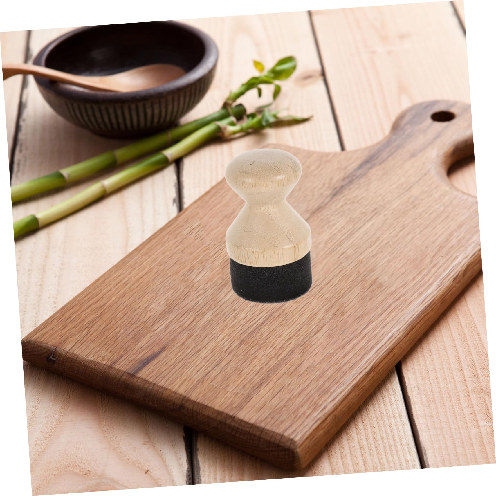 HONMEET Wooden Cutting Board Oil Sponge Applicator Mineral Oil Applicator for Kitchen Chopping Board Comfortable Handle
