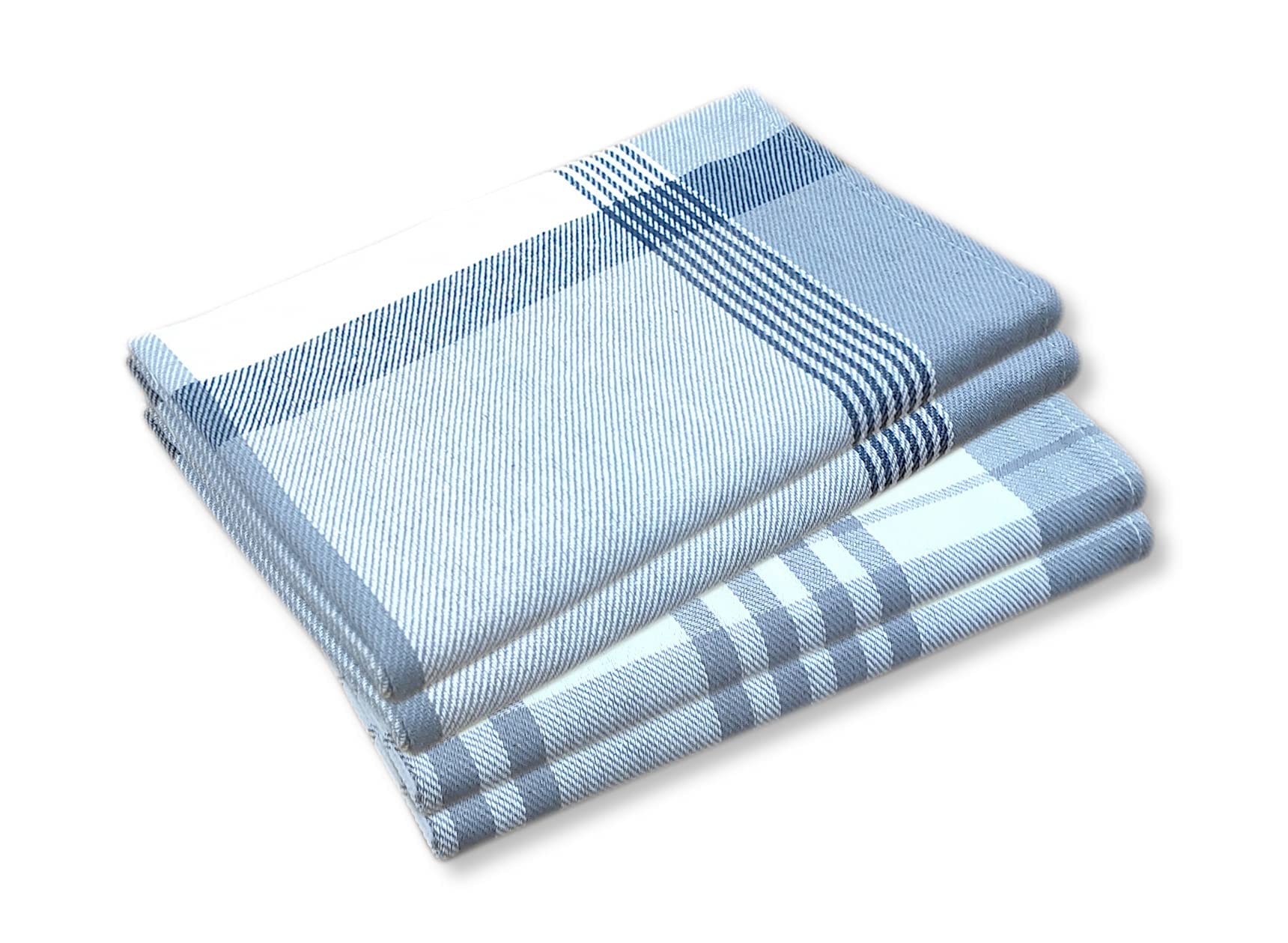 A & B TRADERS Tea Towels Grey - Kitchen Cloths Set - 100% Cotton Tea Towels for Kitchen - Quick Dry and Absorbent Large Size 50 x70cm (Grey, 4)