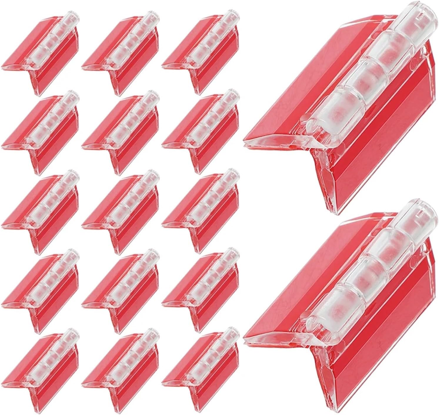 60Pcs Self-Adhesive Hinges Clear Acrylic Folding Hinge for Cabinet Doors Display Stand