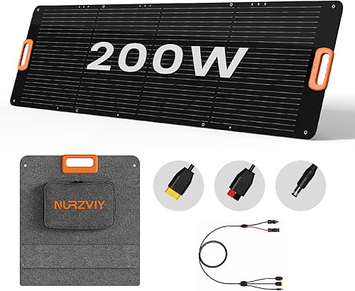 Panel solar portátil de 200 W, plegable, 200 W, cargador solar de células solares para estación de energía, impermeable con soporte ajustable XT60