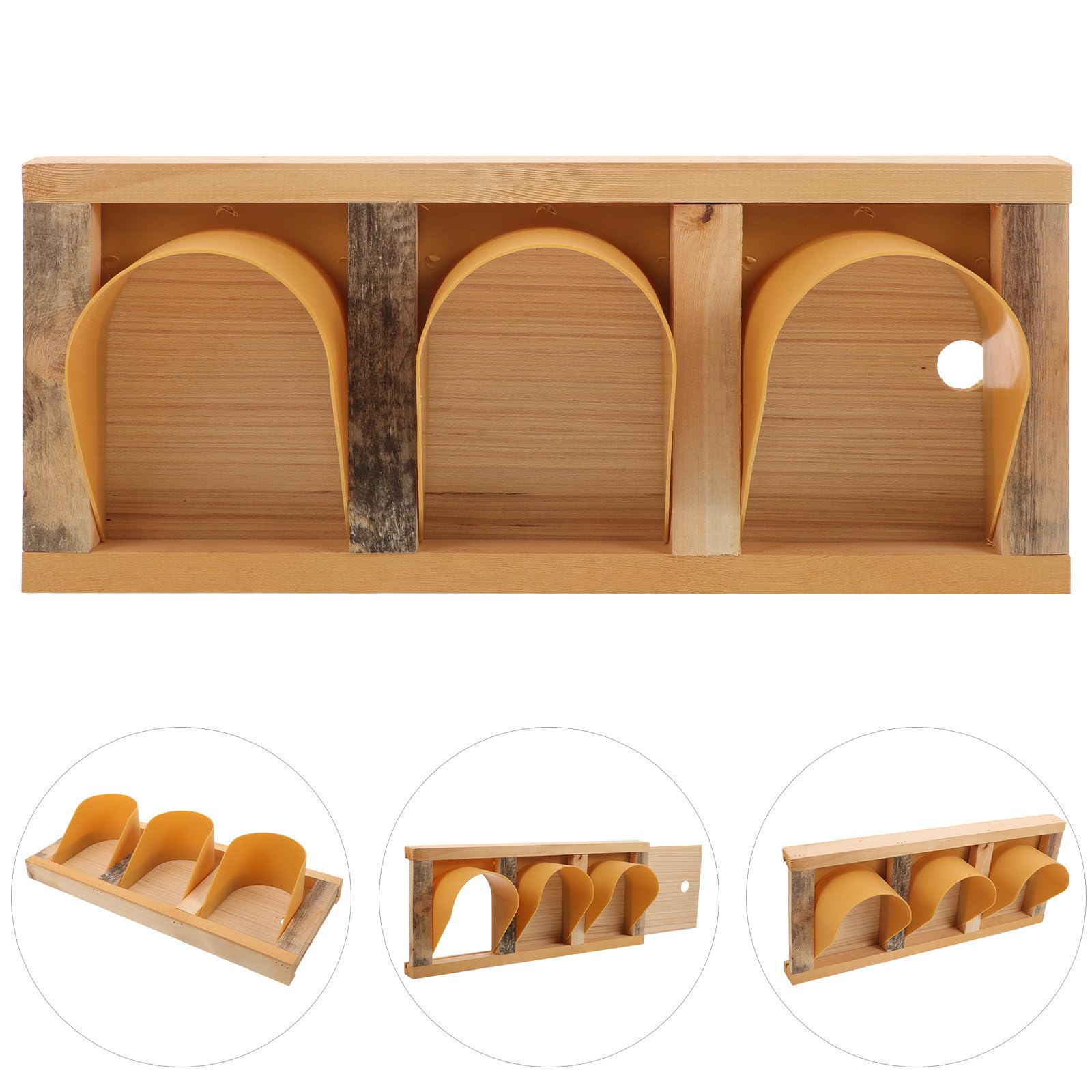 Puerta para Jaula de Aves Estilo Europeo Esquinas Redondeadas, Madera Resistente la Intemperie y Fácil Instalación para Pajareras y Salto de Aves