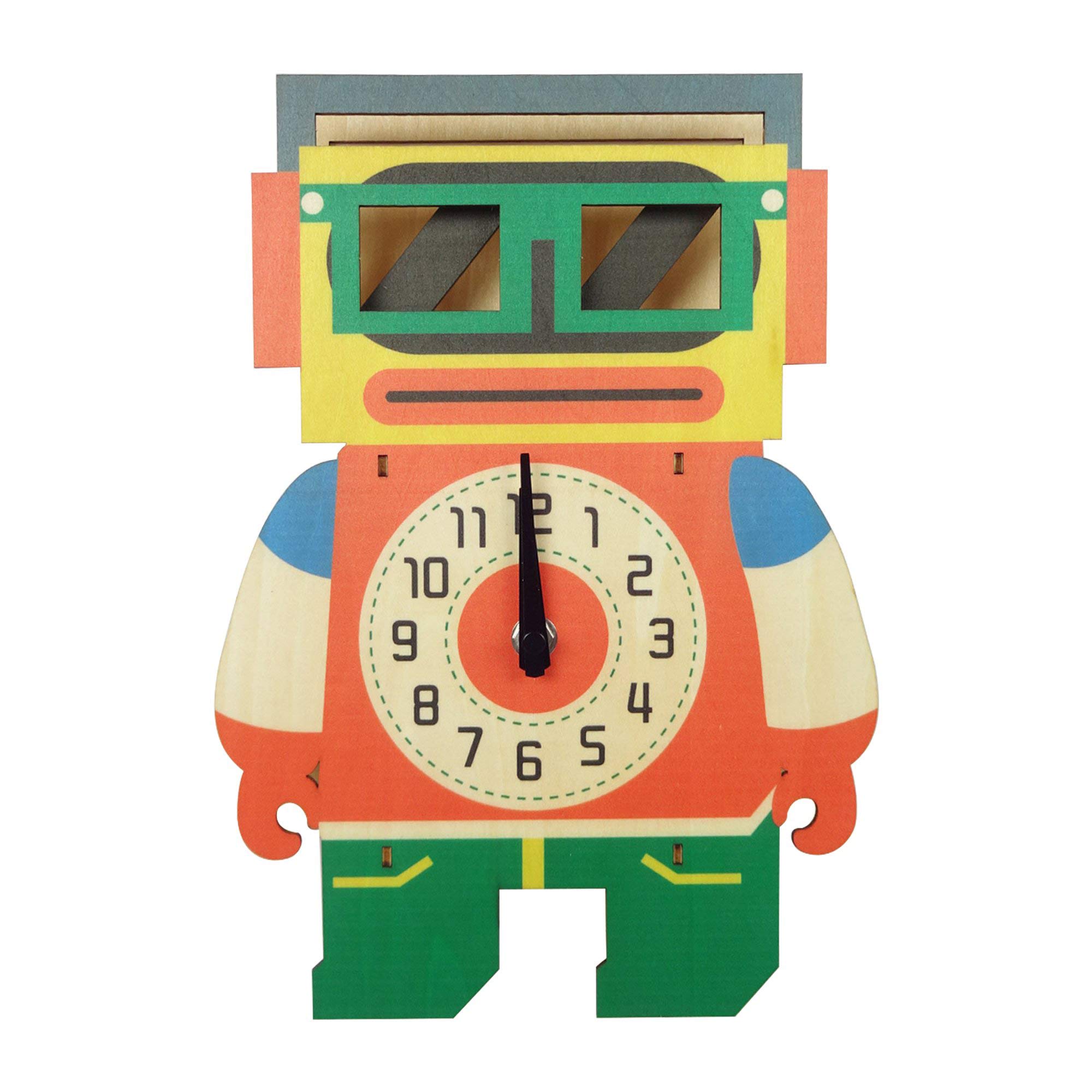 Emartbuy Silent Pendulum Wall Clock for Children Kids Bedroom Living Room Kitchen Wall Decoration - Robot