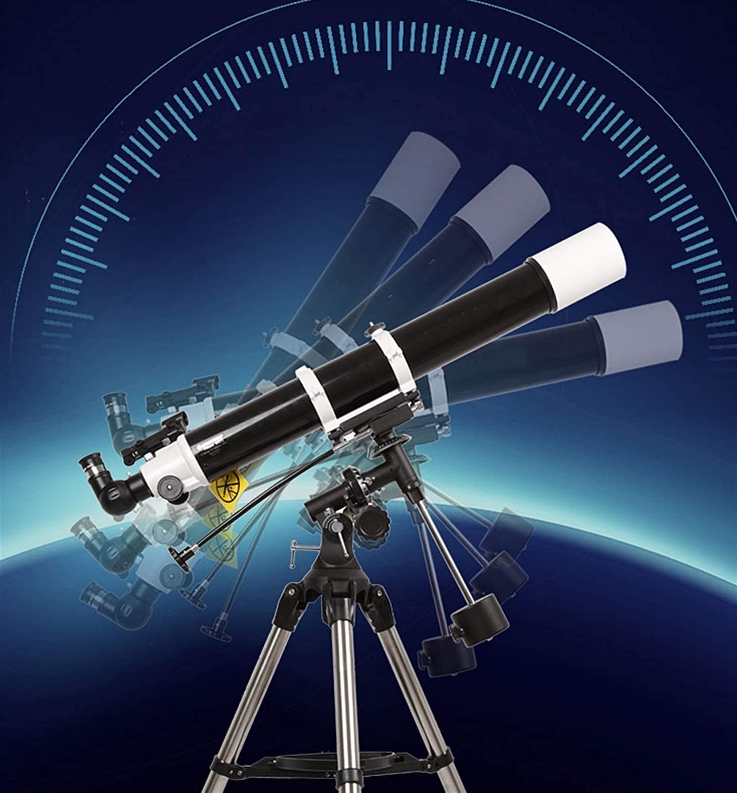Telescopio rifrattore con treppiede per bambini e principianti di astronomia Telescopio portatile con 4 oculari di ingrandimento vision