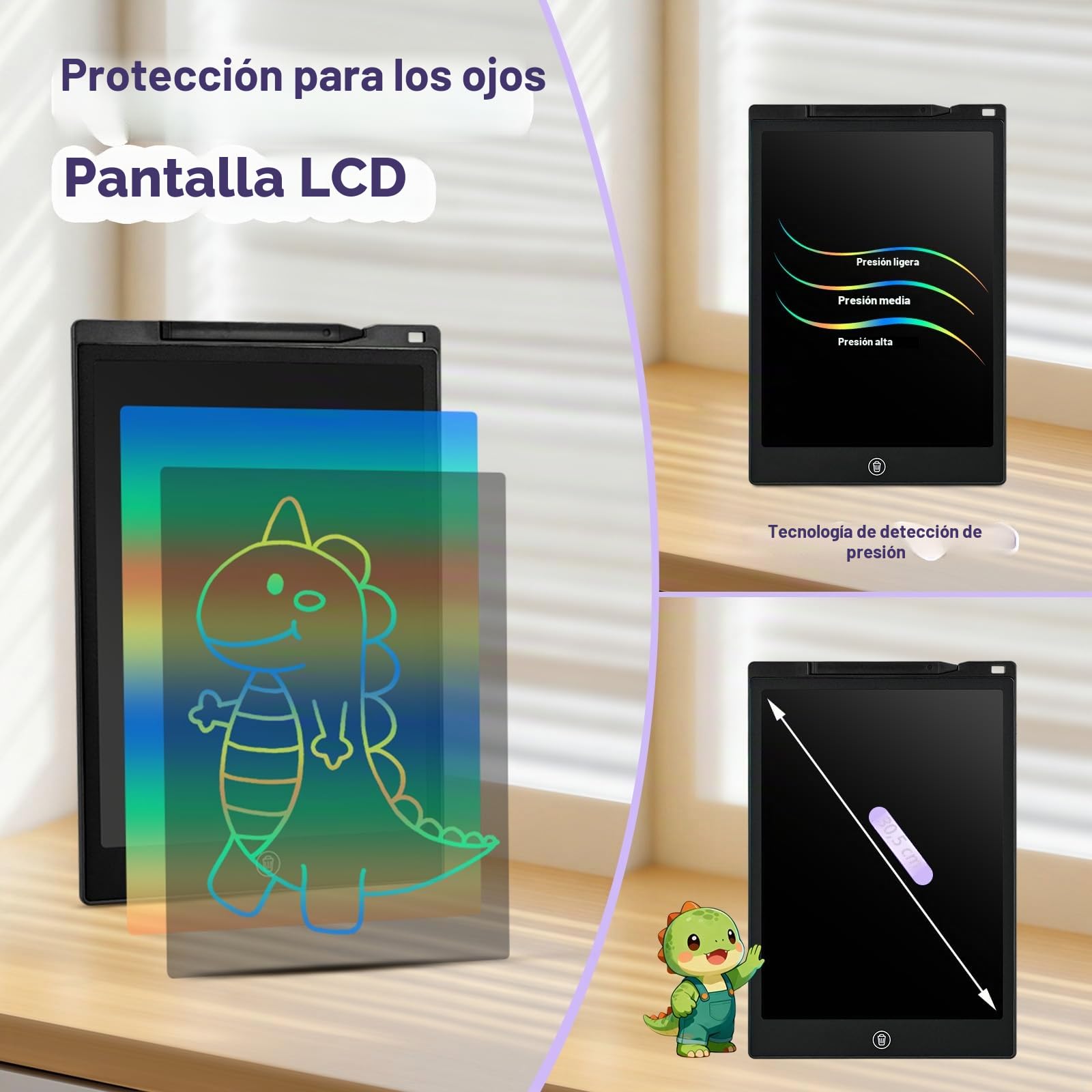 Tableta Escritura LCD Color 12'' Pizarra Magnética Infantil Cuaderno Digital Dibujo Niños Juguete Educativo Regalo