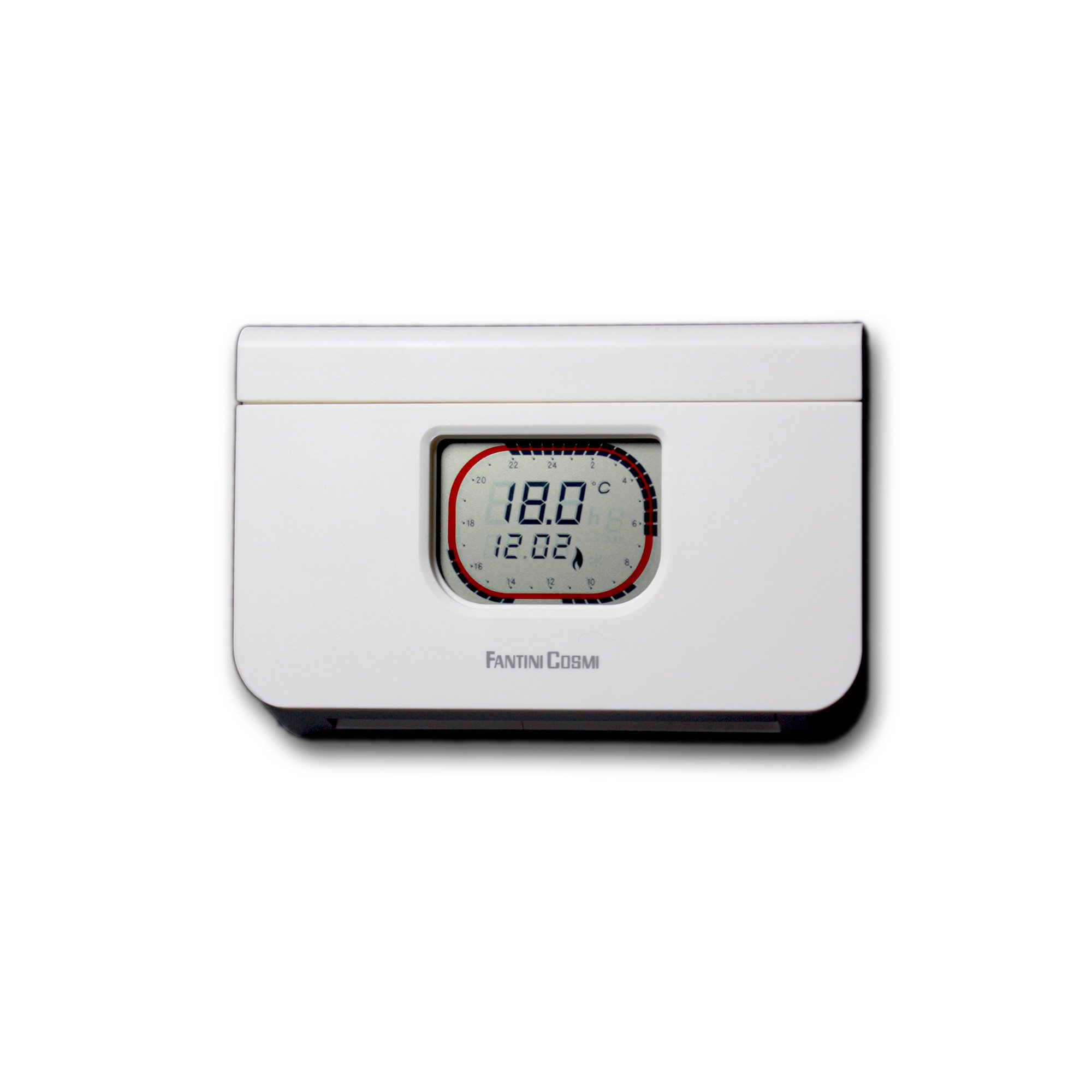 Fantini Cosmi C58 Cronotermostato Giornaliero a Batterie, Bianco