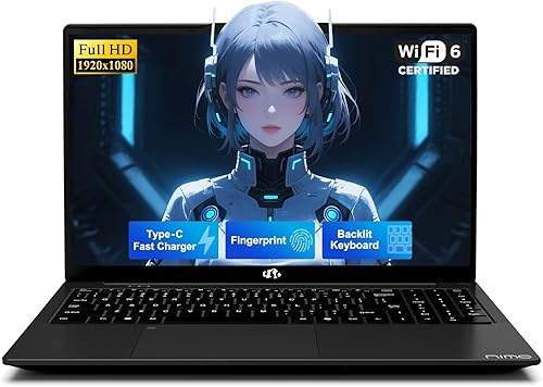 NIMO 15.6" IPS FHD-Student-Laptop, 16GB RAM 1TB SSD Intel N150(Beat i3-10110U, Up to 3.6GHz) Computer with 65W Type-C, Fingerprint, Backlit Keyboard, Wi-Fi 6, BT5.2, for Business and Home