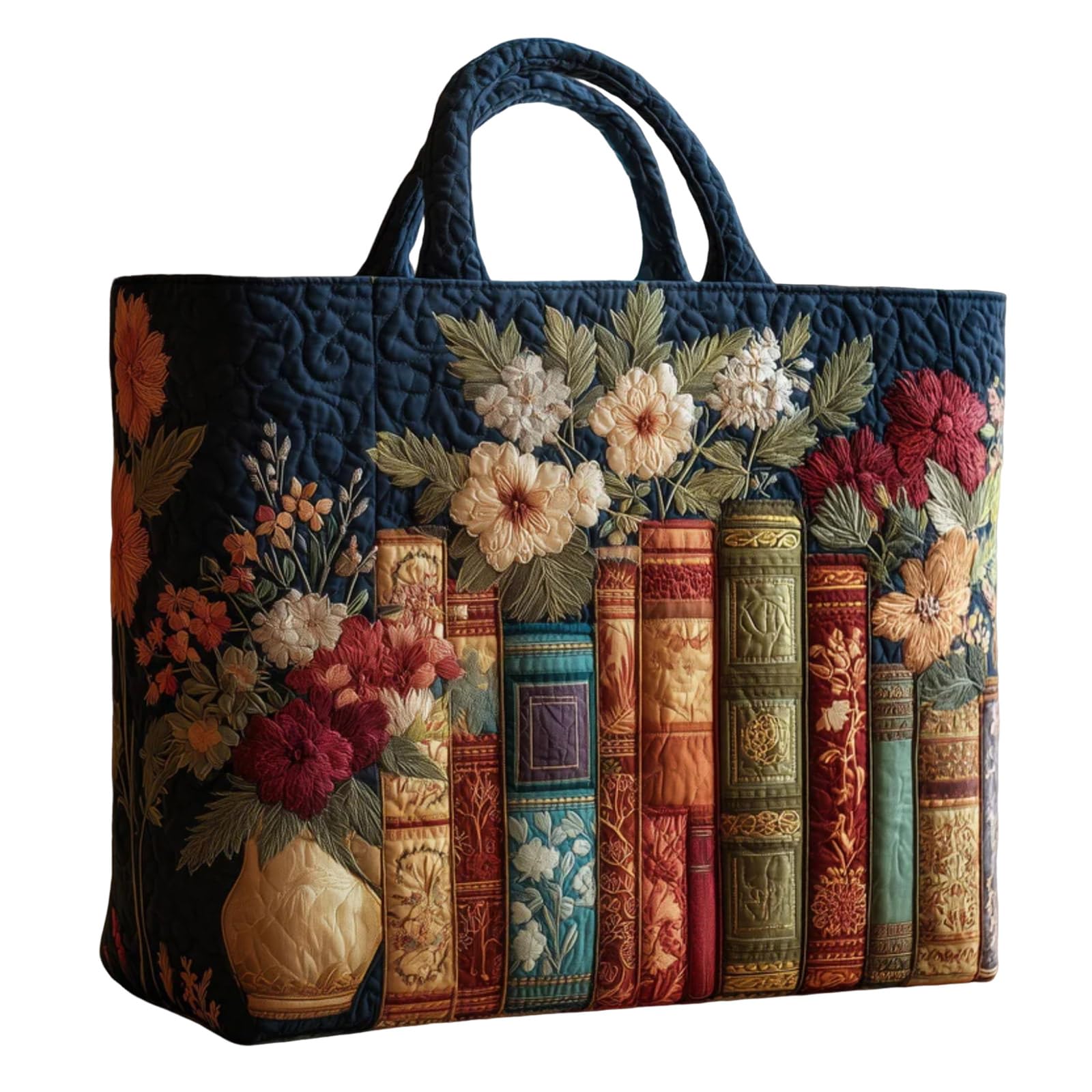 Generico Borsa Tote Grande Da Viaggio Donna, Borsa Da Spiaggia Riutilizzabile In Stoffa Con Fiori Di Cane E Uccelli, For Le Vacanze Estive, For Lo Shopping Da Lavoro For Le Donne