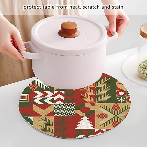 Miniatura 5 de Soporte para ollas de Navidad abstracto geométrico resistente al calor, para platos calientes, absorbe agua, soporte para olla para estufa, soporte