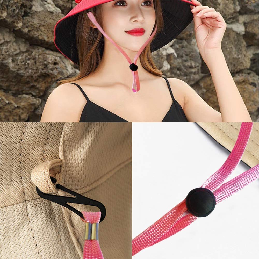 Female Rear Chin Lock Chin Cords With Clips 12Pcs Mixed Color Hat Chin Cords - Adjustable ...
