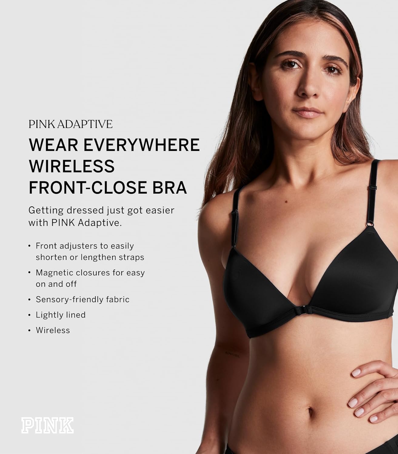 Victoria's Secret Women's Pink Wear Everywhere Adaptive Front Close Lightly Lined Wireless Bra, Bras for Women (32A-38DD) - Image 6