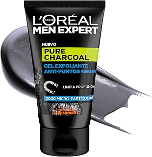 L'Oréal Paris Men Expert Pure Charcoal Gel Exfoliante Anti-Puntos Negros para Hombre, 100ml