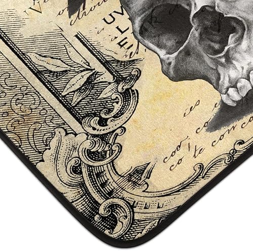 Miniatura 4 de Alfombra de calavera de Halloween para sala de estar, dormitorio, 4 x 6 pies, alfombra vintage de cuervos negros para comedor, sala de juegos,