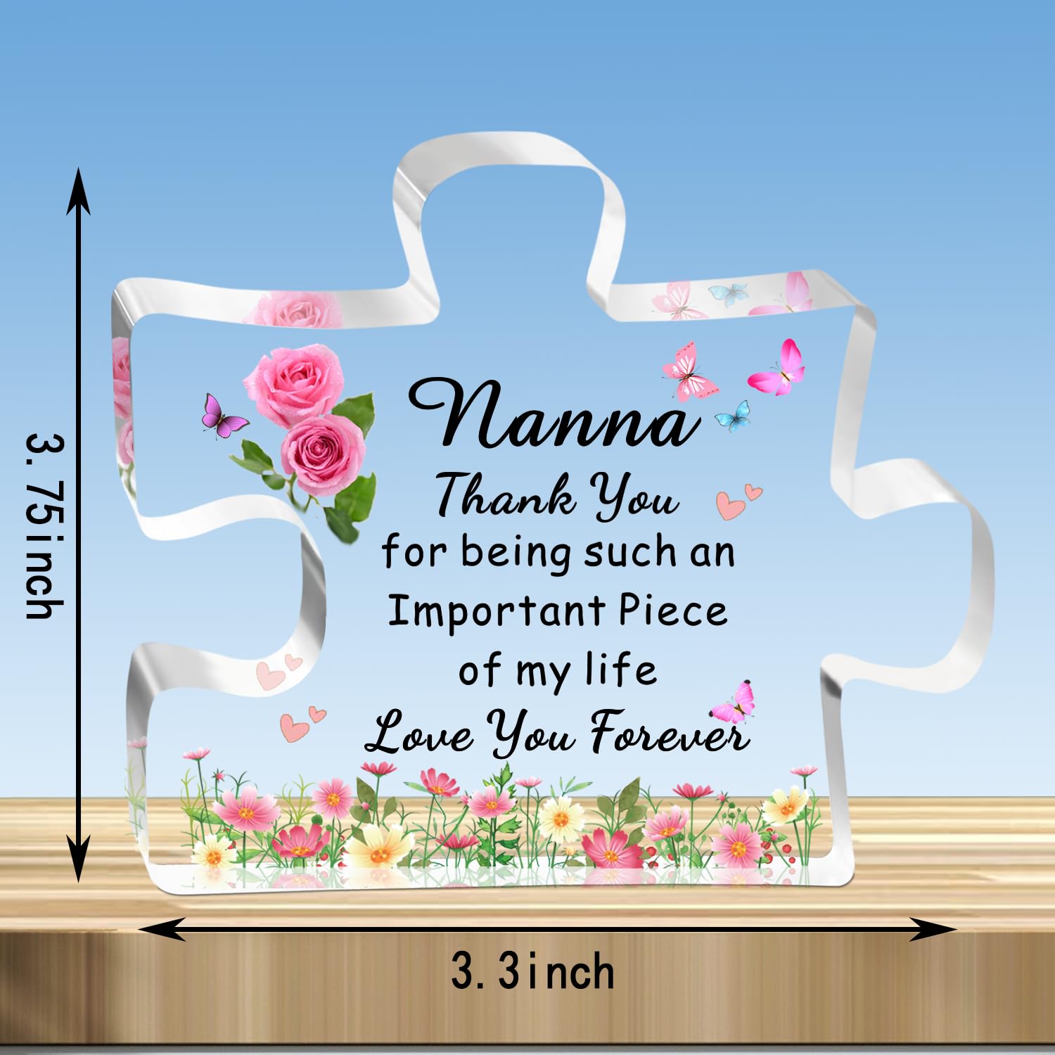 Nan Gifts - Puzzle A Blocchi In Acrilico Per Nonna Con Frase "Thank You For Being Such An Important Piece Of My Life"