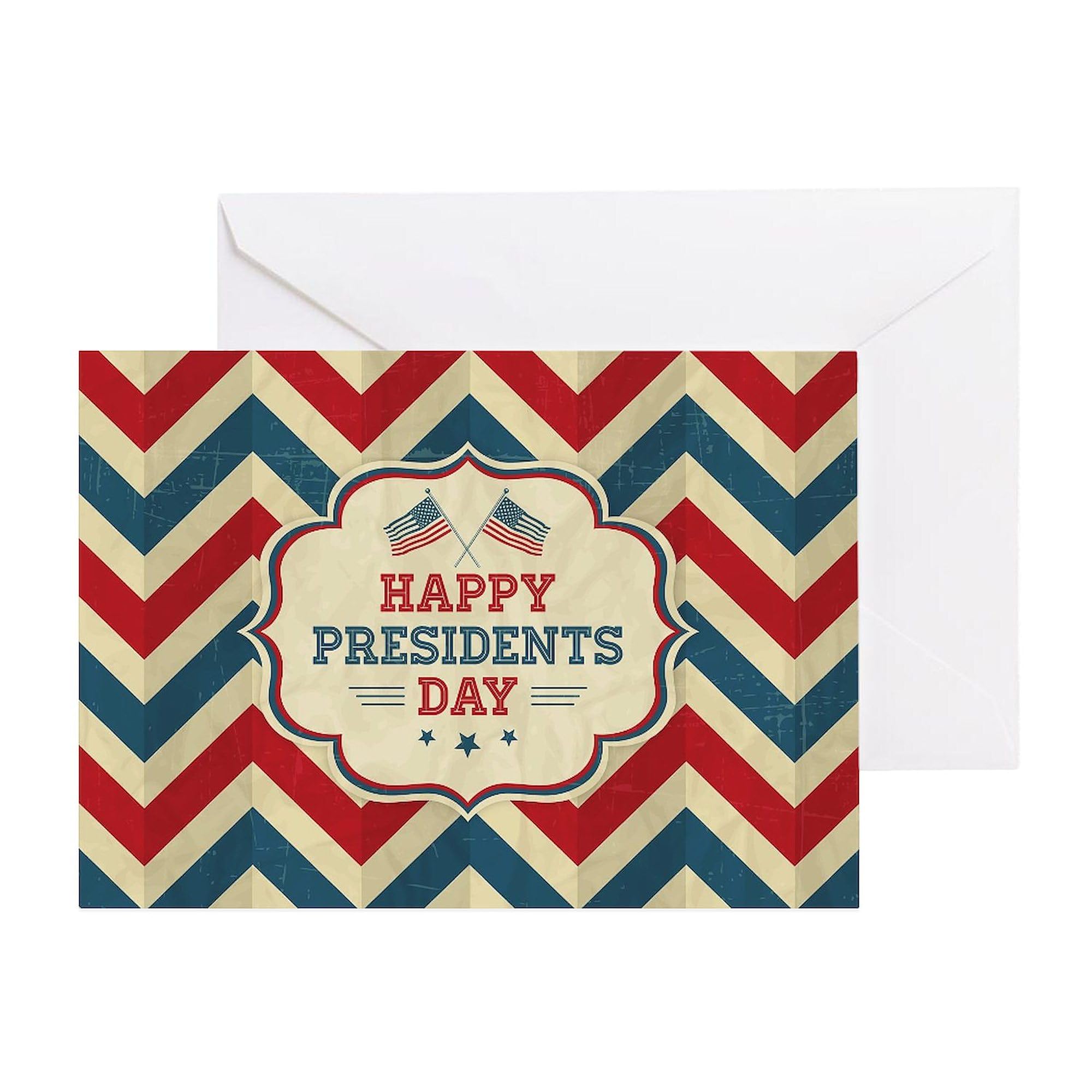 CafePress Happy Presidents Day Folded Greeting Card Matte