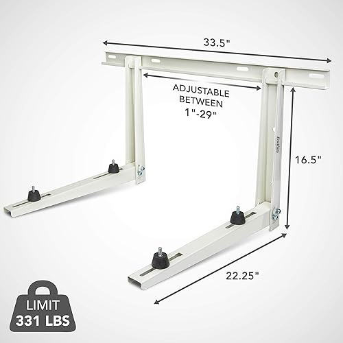 Miniatura 3 de Ivation Soporte de montaje de aire acondicionado dividido para exteriores, soporte universal de CA de montaje en pared resistente con hardware para
