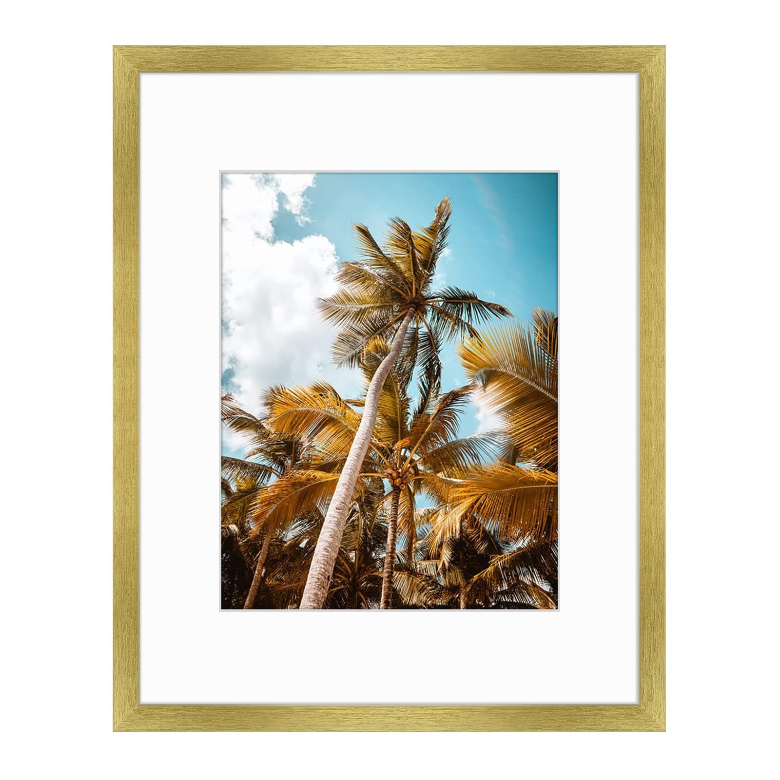 Frametory 16x20 Gold Picture Frame with Real Glass Mat for 11x14