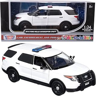 Motor Max DIECAST 1:24 W/B - 2015 Ford Police Interceptor Utility with Light BAR (White) 76959