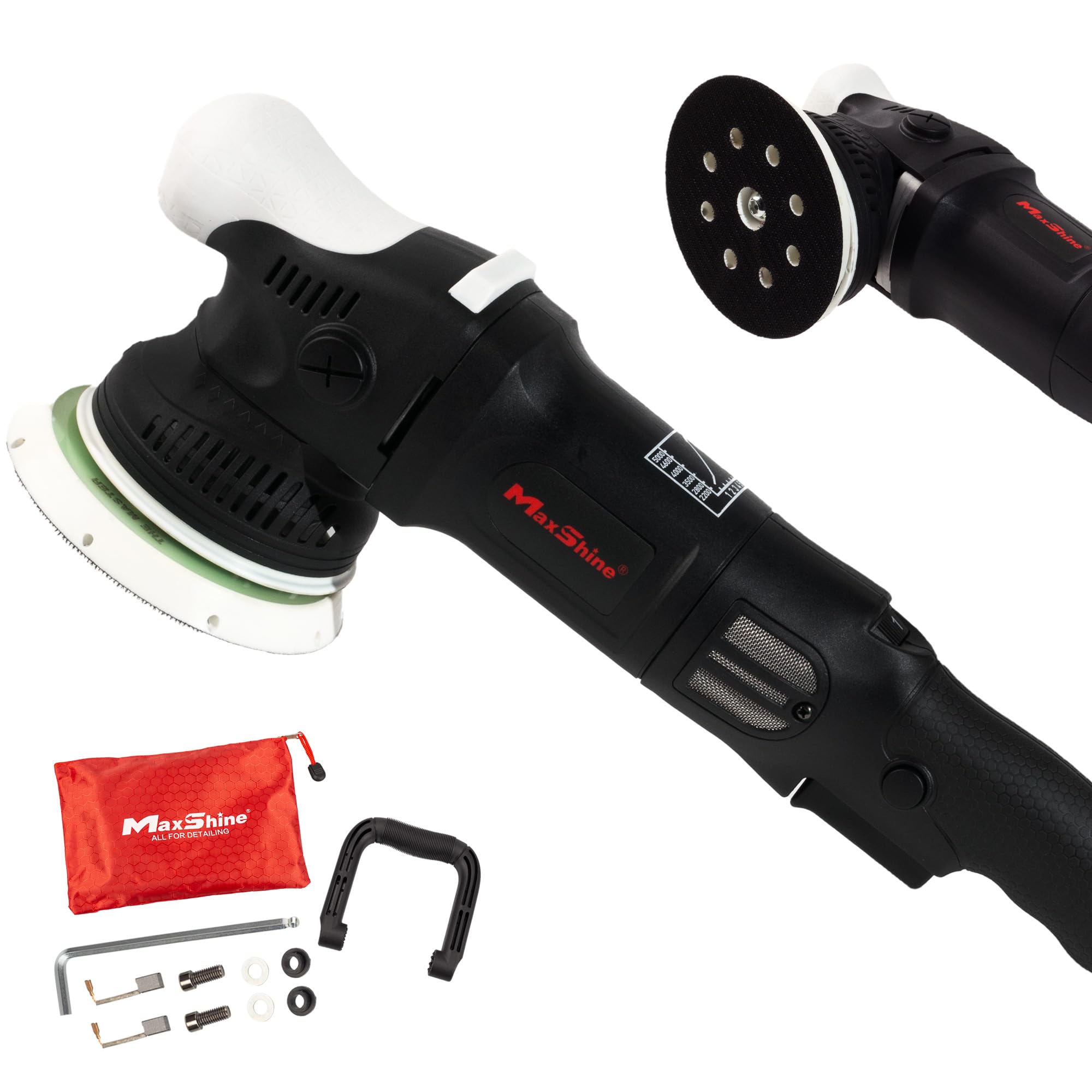 Maxshine M15 Pro Dual Action Polisher | 15mm Throw, 5" Backing Plate, 1000W, Black | Variable Speed, Ergonomic Grip, Low Vibration | For Car Detailing and Paint Correction