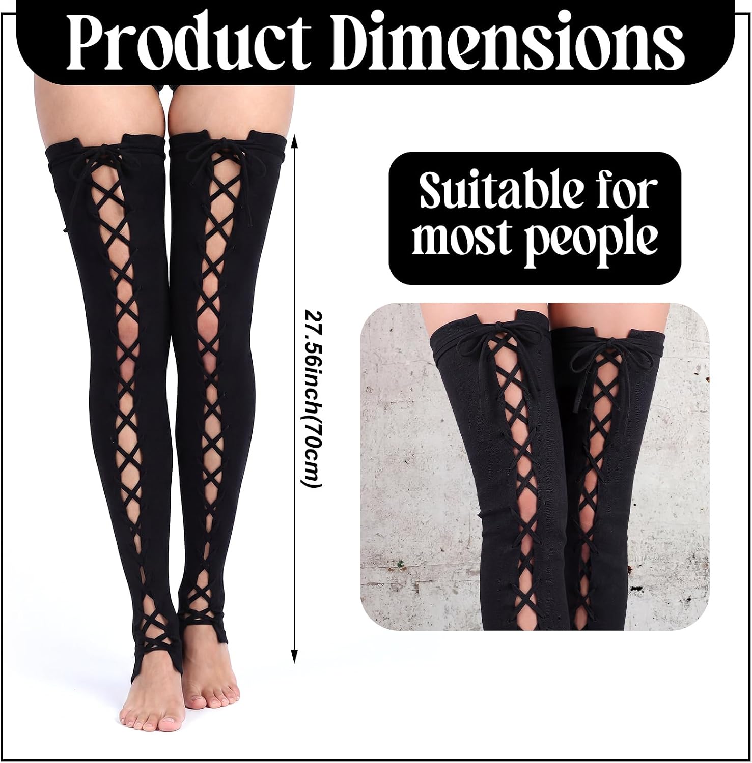Janmercy Women Thigh Leg Warmers for Halloween Costume Accessories Steampunk Viking Medieval Gothic Witch Leg Warmer